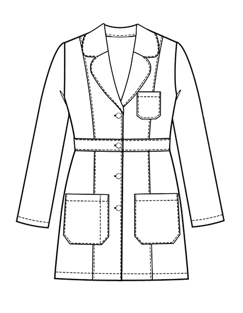 PU Made to Order Women's 34 inches Medical Lab Coat