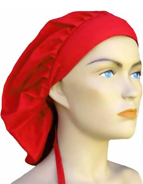 Red Banded Bouffant Surgical Cap