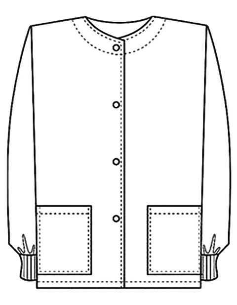 PU Made To Order Unisex Two Pocket Jewel Neck Warm Up Scrub Jacket