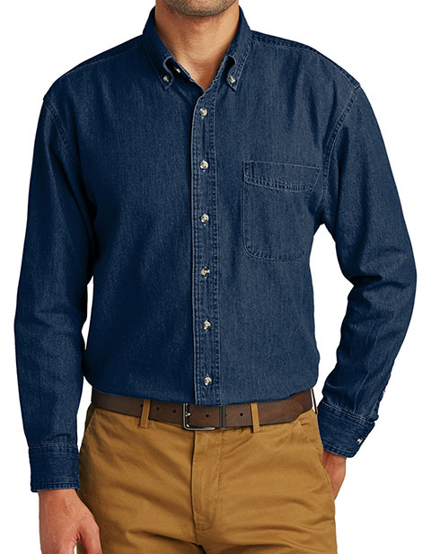 Port & Company Men Long Sleeve Value Denim Shirt