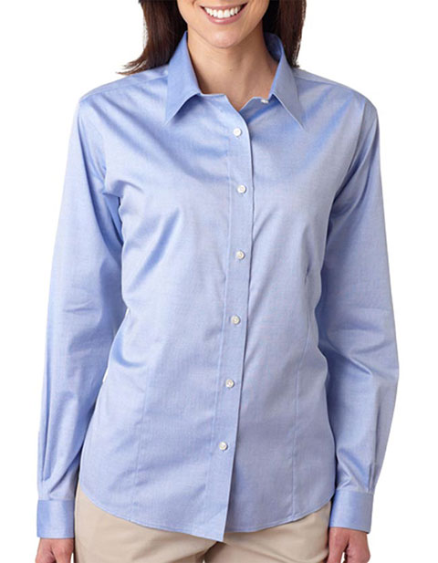 8381 UltraClub® Ladies' Non-Iron Pinpoint Shirt