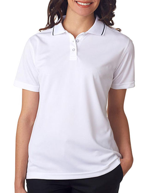 8394L UltraClub Ladies' Polo with Tipped Collar