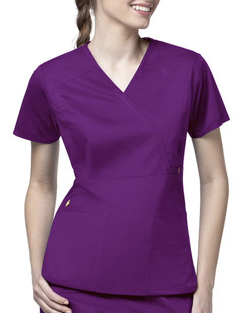 Wink Scrubs Women Mock Wrap Multi-Pocket Nursing Top