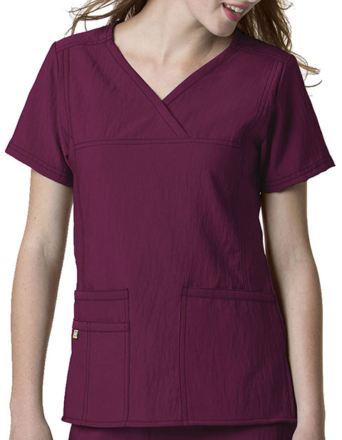 Wink Scrubs Women Solid Y-Neck Multi-Pocket Nursing Top