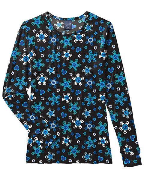 Zoe and Chloe Women's Crew Neck FurFetti Print T-Shirt