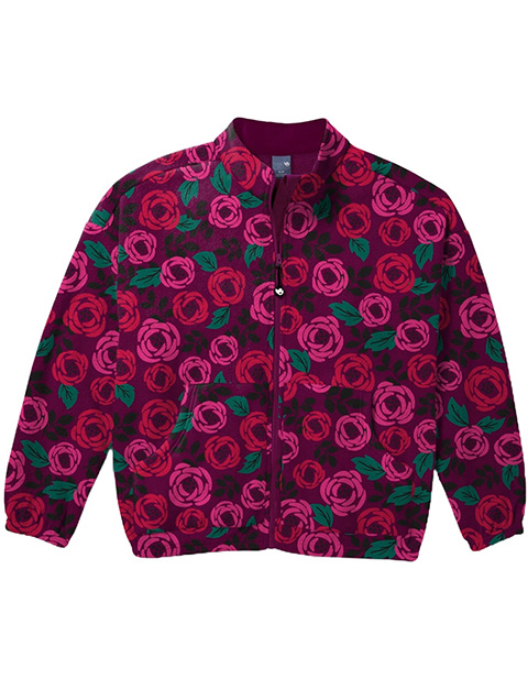 Zoe+Chloe Women's Boxy Fit Printed Fleece Jacket In Rosey Posey